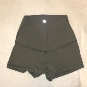 LuLuLemon Green Khaki spandex shorts